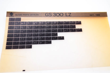 OEM Suzuki GS 300 LZ 1982/October Parts Catalog Microfiche