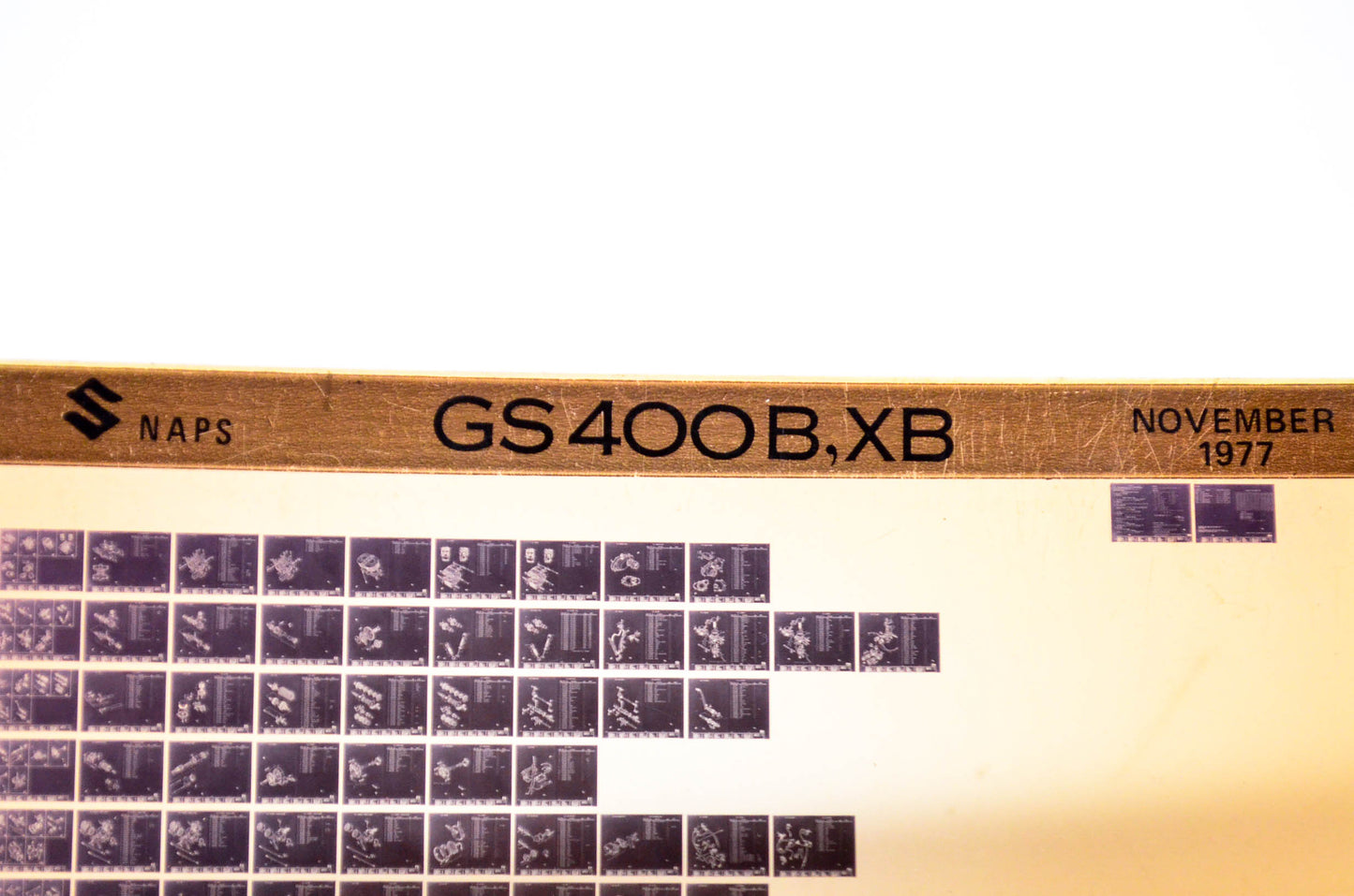 OEM Suzuki GS400B,XB 1977/November Parts Catalog Microfiche