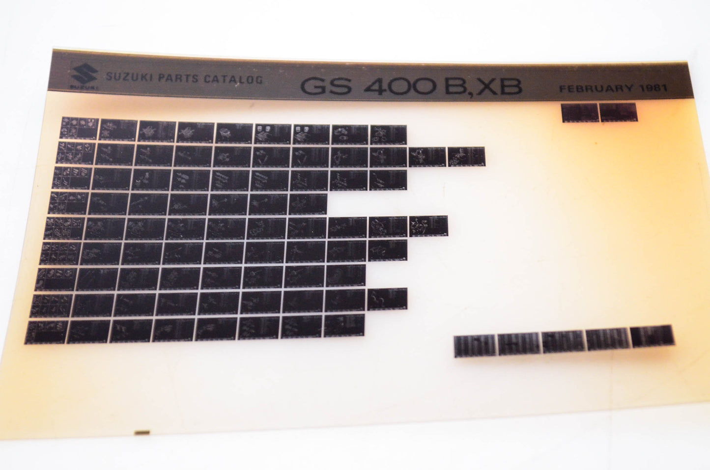 OEM Suzuki GS 400B,XB 1981/February Parts Catalog Microfiche