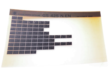 OEM Suzuki GS 425 N, EN 1980/October Parts Catalog Microfiche