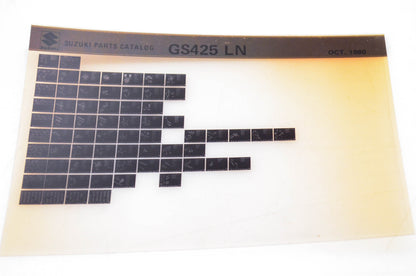 OEM Suzuki GS425 LN 1980/October Parts Catalog Microfiche