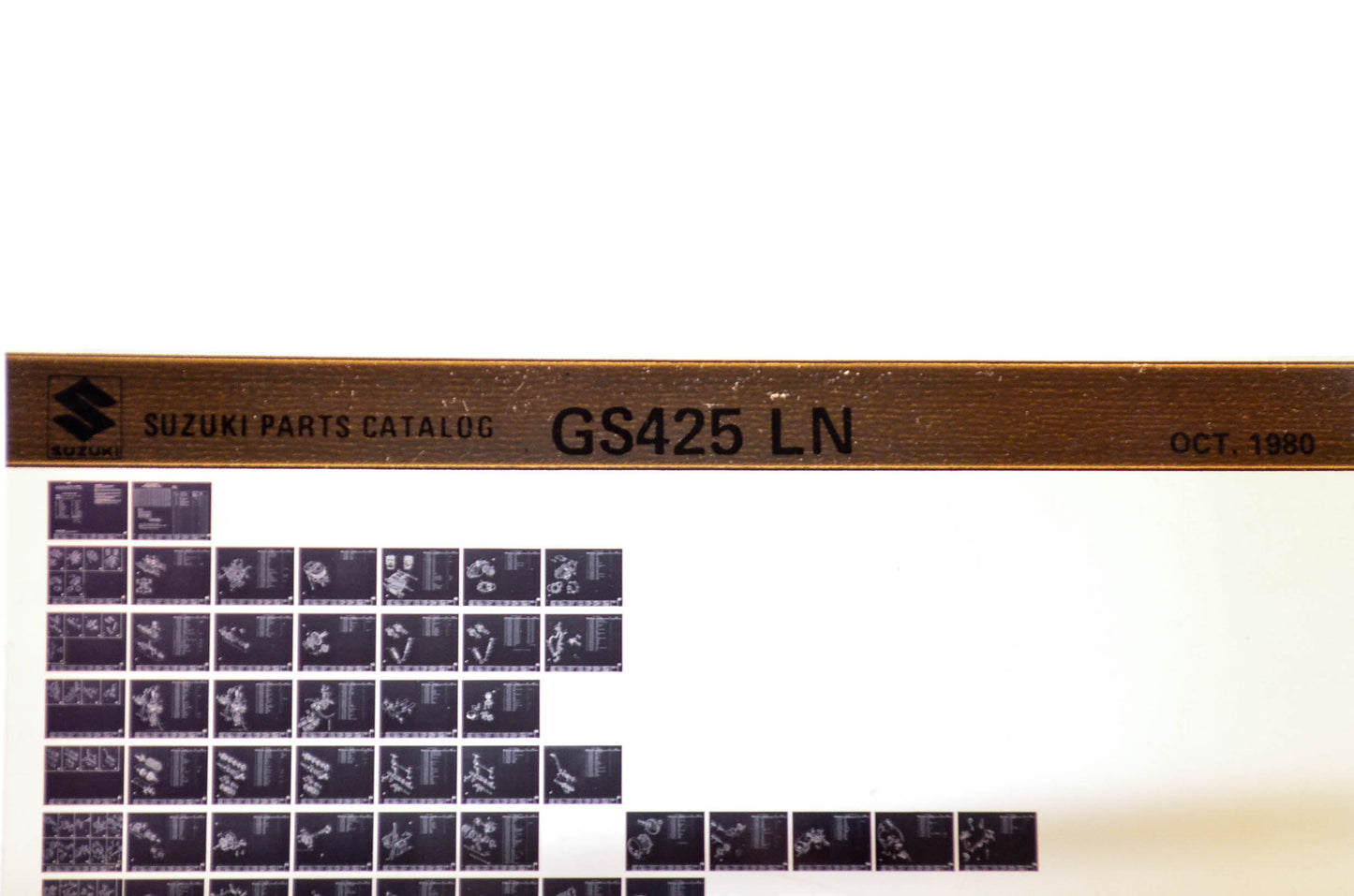 OEM Suzuki GS425 LN 1980/October Parts Catalog Microfiche