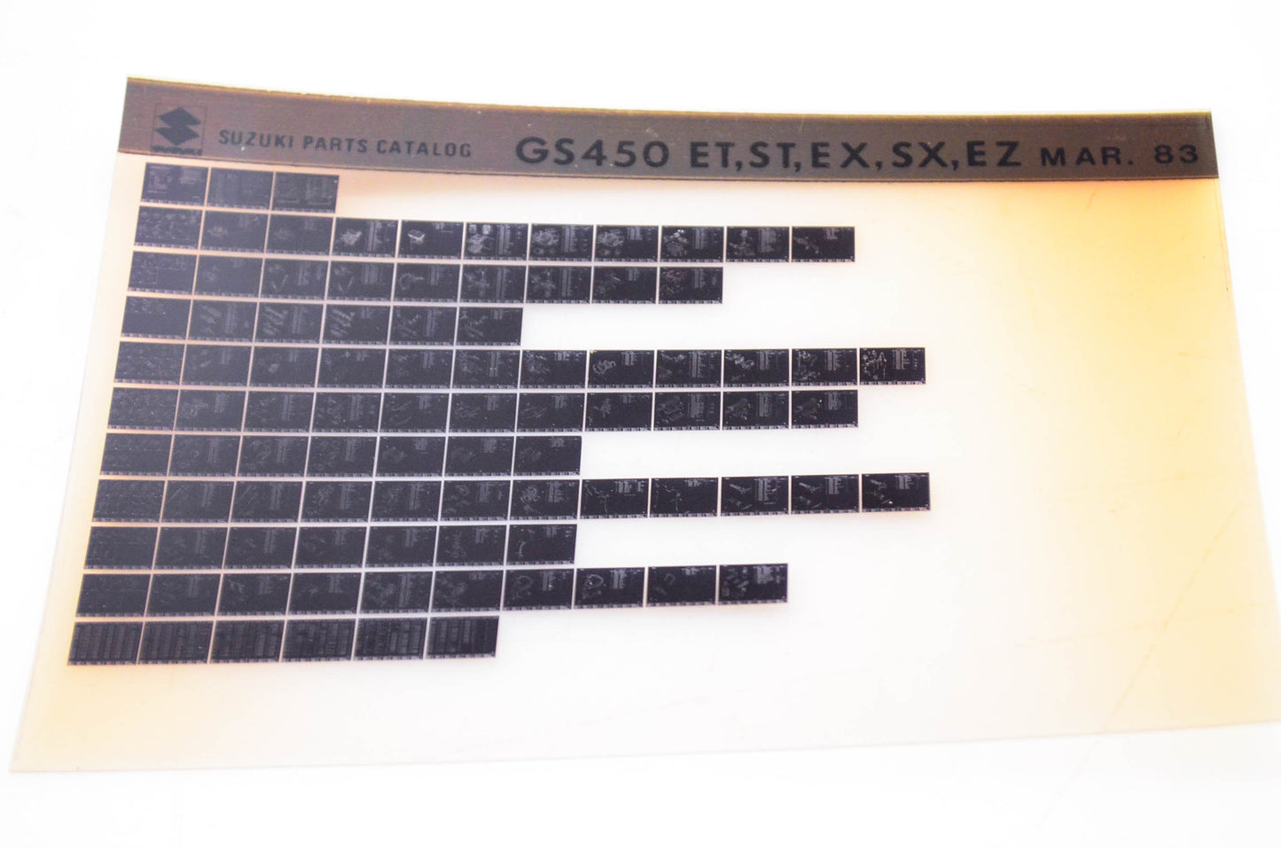 OEM Suzuki GS450 ET,ST,EX,SX,EZ 1983/March Parts Catalog Microfiche