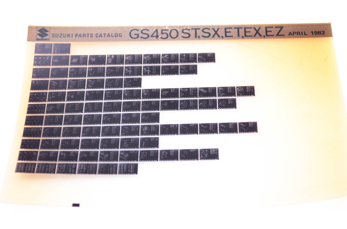 OEM Suzuki GS450ST,SX,ET,EX,EZ 1982/April Parts Catalog Microfiche