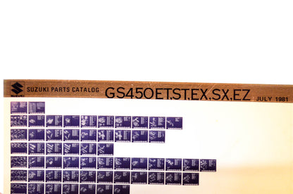 OEM Suzuki GS450ET,ST,EX,SX,EZ 1981/July Parts Catalog Microfiche