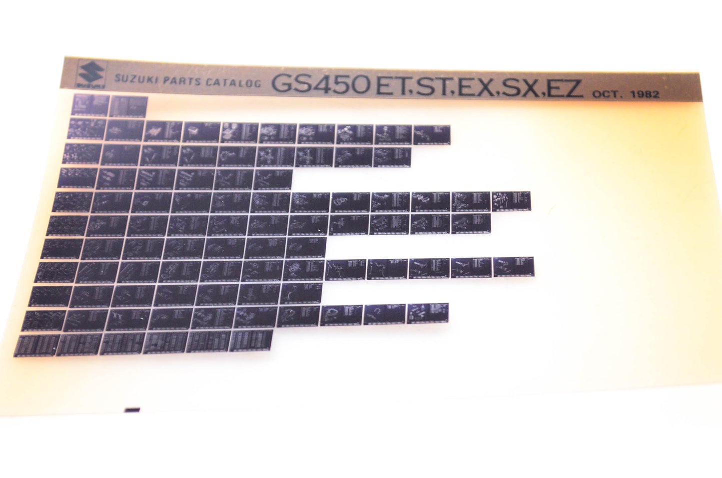 OEM Suzuki GS450 ET,ST,EX,SX,EZ 1982/October Parts Catalog Microfiche