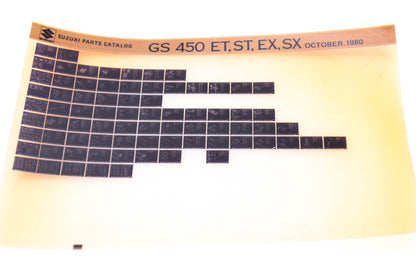 OEM Suzuki GS 450 ET,ST,EX,SX 1980/October Parts Catalog Microfiche