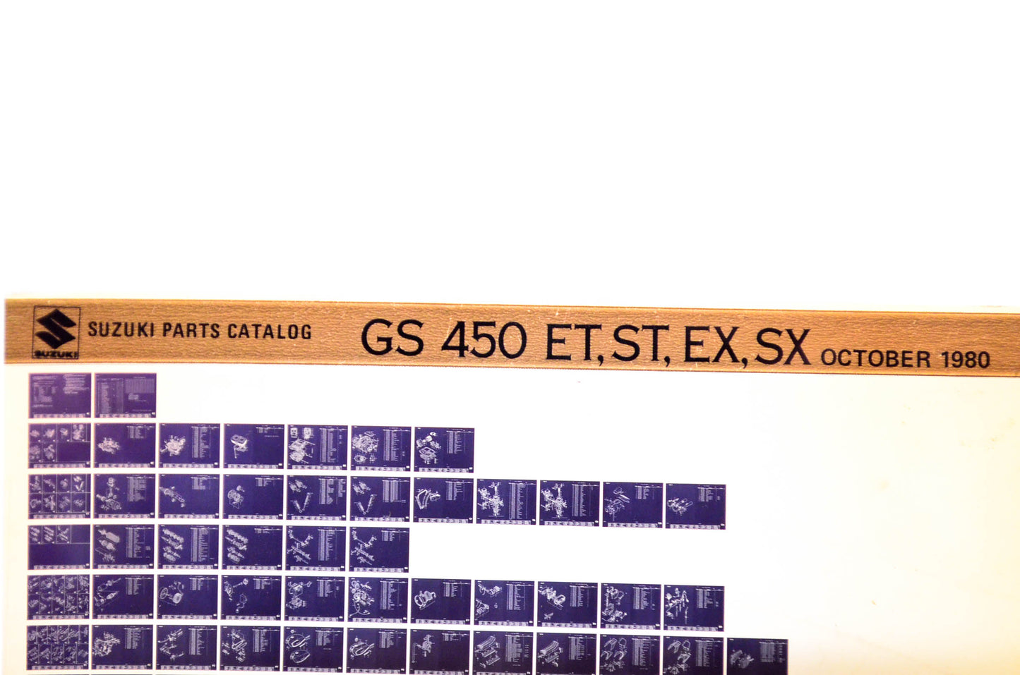 OEM Suzuki GS 450 ET,ST,EX,SX 1980/October Parts Catalog Microfiche