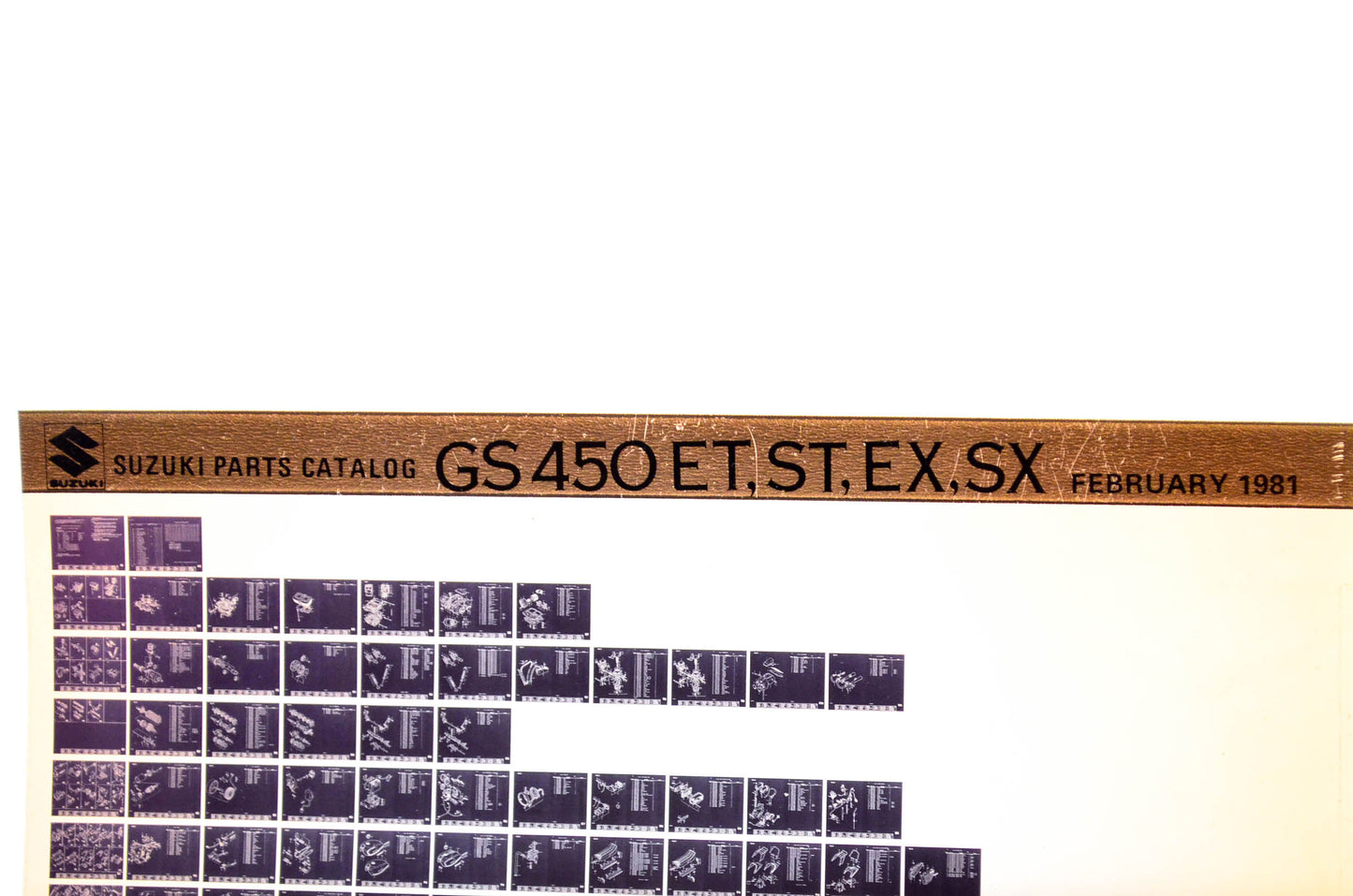 OEM Suzuki GS450 ET,ST,EX,SX 1981/February Parts Catalog Microfiche