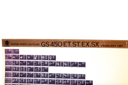 OEM Suzuki GS450 ET,ST,EX,SX 1981/February Parts Catalog Microfiche