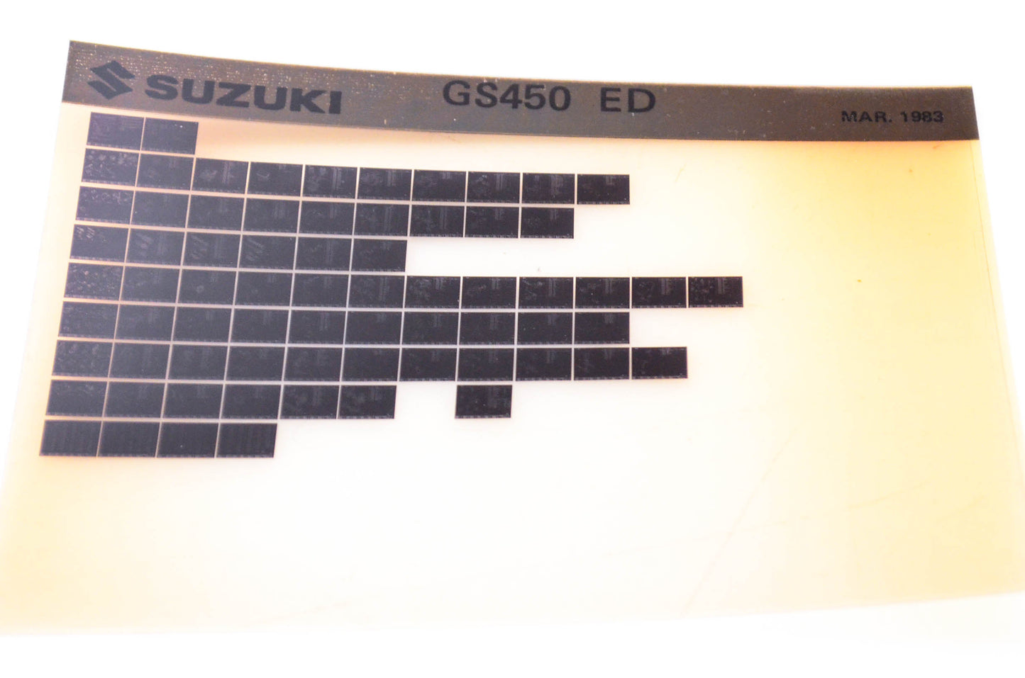 OEM Suzuki GS450 ED 1983/March Parts Catalog Microfiche