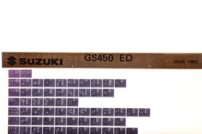 OEM Suzuki GS450 ED 1983/March Parts Catalog Microfiche