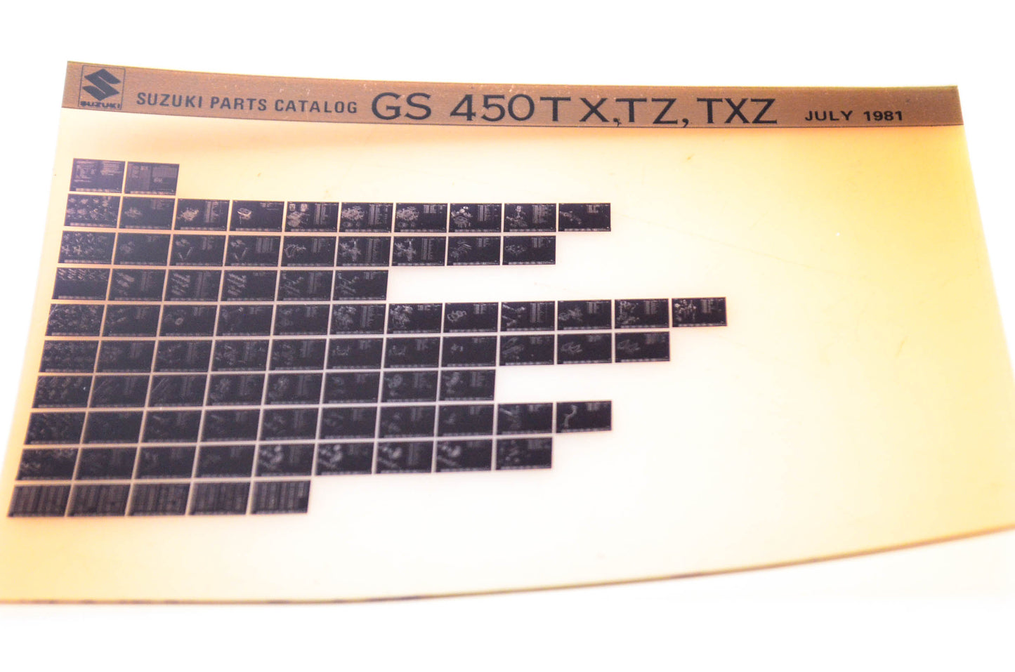 OEM Suzuki GS 450TX,TZ, TXZ 1981/July Parts Catalog Microfiche