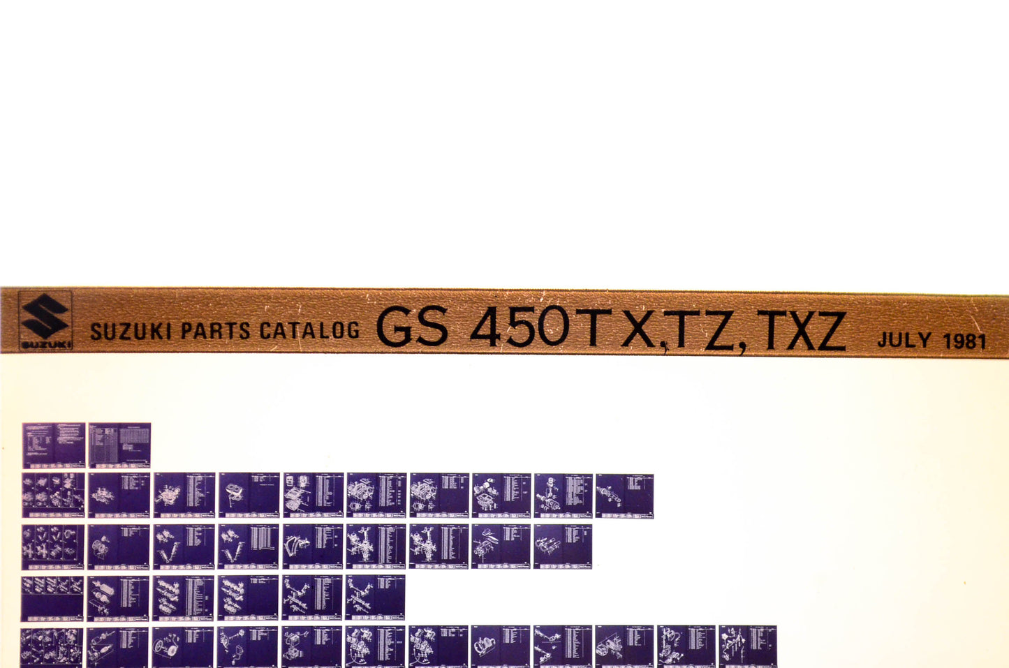 OEM Suzuki GS 450TX,TZ, TXZ 1981/July Parts Catalog Microfiche