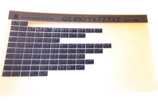 OEM Suzuki GS450 TX,TZ,TXZ 1982/October Parts Catalog Microfiche