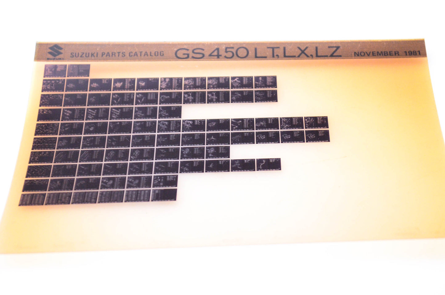 OEM Suzuki GS450 LT,LX,LZ 1981/November Parts Catalog Microfiche