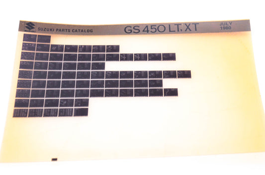 OEM Suzuki GS 450 LT,XT 1980/July Parts Catalog Microfiche