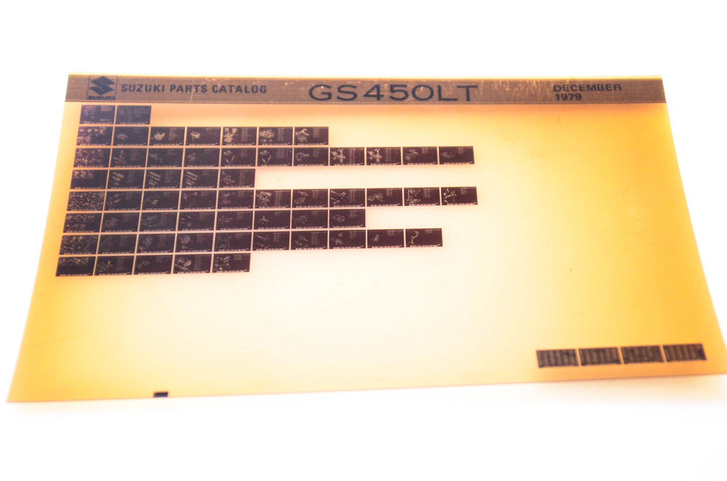 OEM Suzuki GS450LT 1979/December Parts Catalog Microfiche