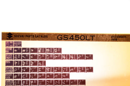 OEM Suzuki GS450LT 1979/December Parts Catalog Microfiche