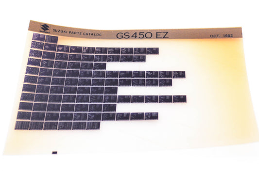 OEM Suzuki GS450 EZ 1982/October Parts Catalog Microfiche