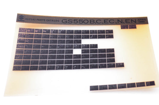 OEM Suzuki GS550B,C,EC,N,EN 1980/April Parts Catalog Microfiche