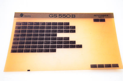 OEM Suzuki GS 550B 1977/November Microfiche