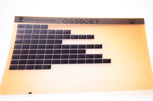 OEM Suzuki GS550ET 1980/July Parts Catalog Microfiche