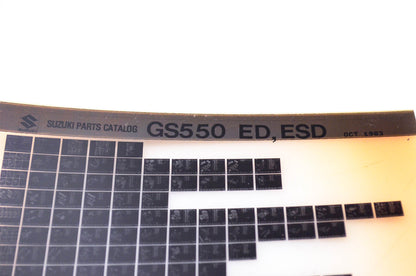 OEM Suzuki GS550 ED, ESD 1983/October Parts Catalog Microfiche