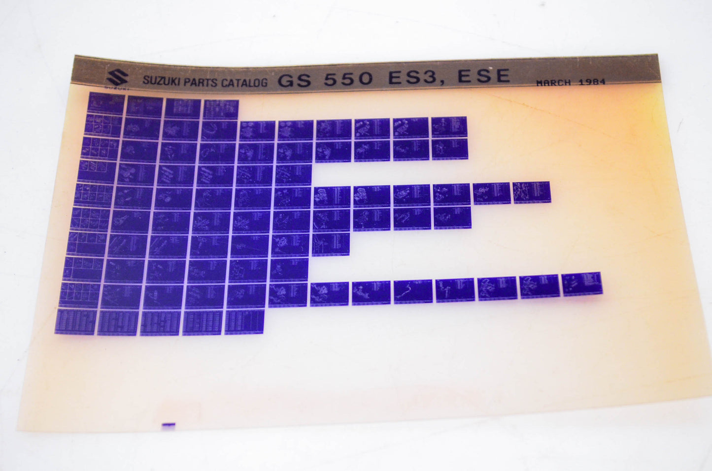 OEM Suzuki GS 550 ES3, ESE 1984/March Parts Catalog Microfiche