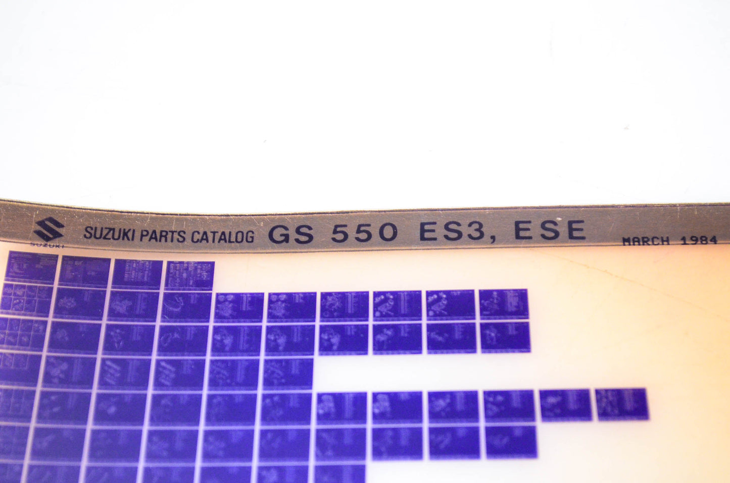 OEM Suzuki GS 550 ES3, ESE 1984/March Parts Catalog Microfiche