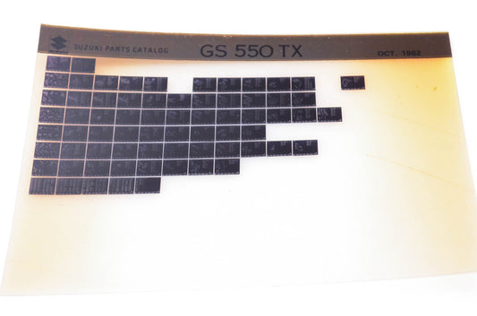 OEM Suzuki GS 550 TX 1982/October Parts Catalog Microfiche