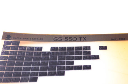 OEM Suzuki GS 550 TX 1982/October Parts Catalog Microfiche