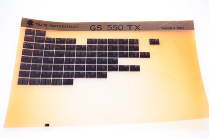 OEM Suzuki GS 550 TX 1981/March Parts Catalog Microfiche