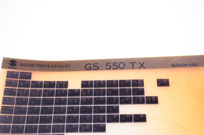 OEM Suzuki GS 550 TX 1981/March Parts Catalog Microfiche