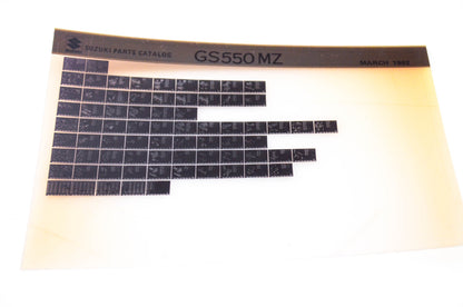 OEM Suzuki GS550MZ 1982/March Parts Catalog Microfiche