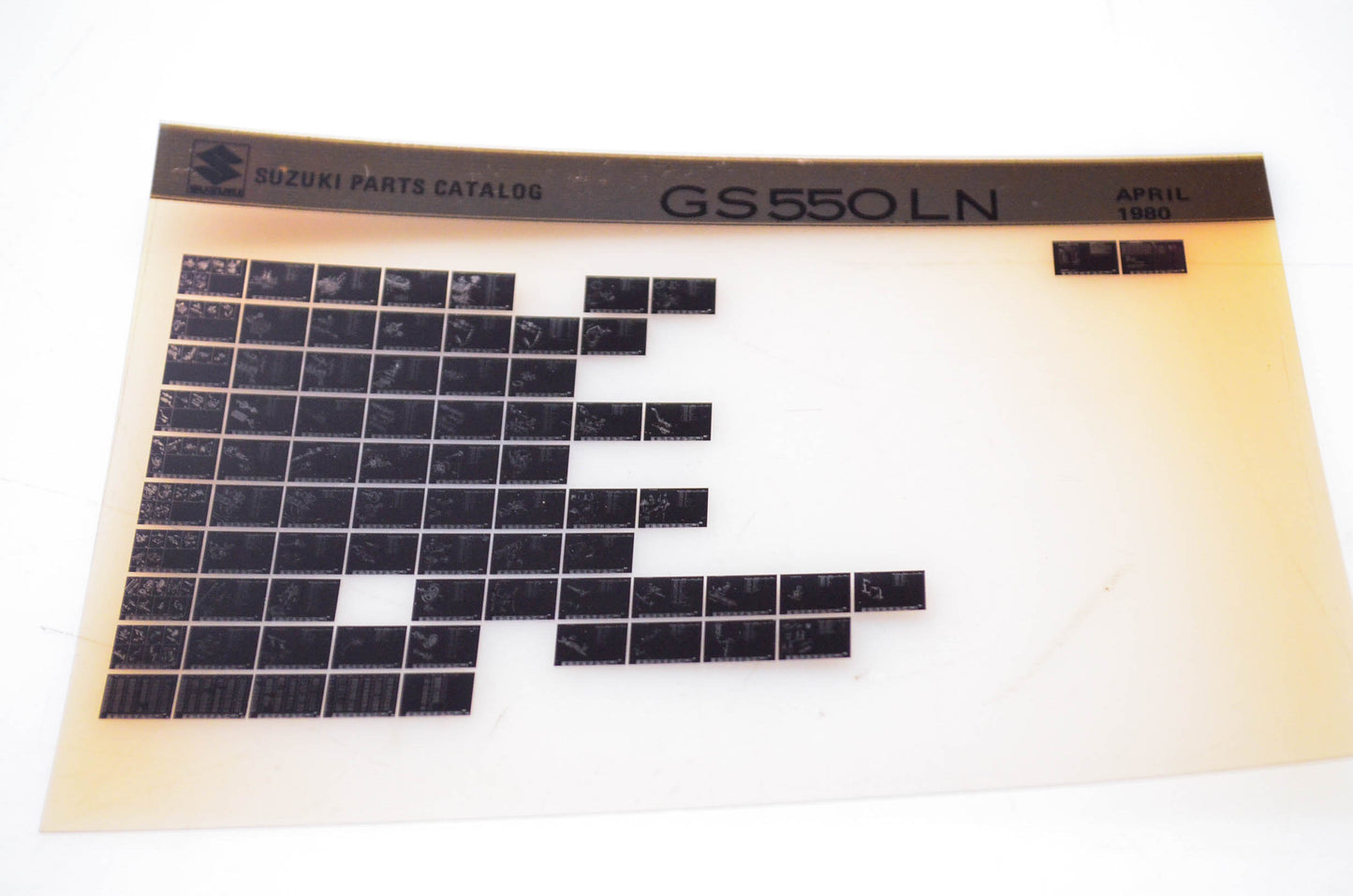 OEM Suzuki GS550LN 1980/April Parts Catalog Microfiche