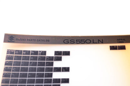 OEM Suzuki GS550LN 1980/April Parts Catalog Microfiche