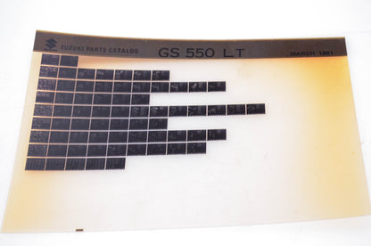 OEM Suzuki GS 550 LT 1981/March Parts Catalog Microfiche