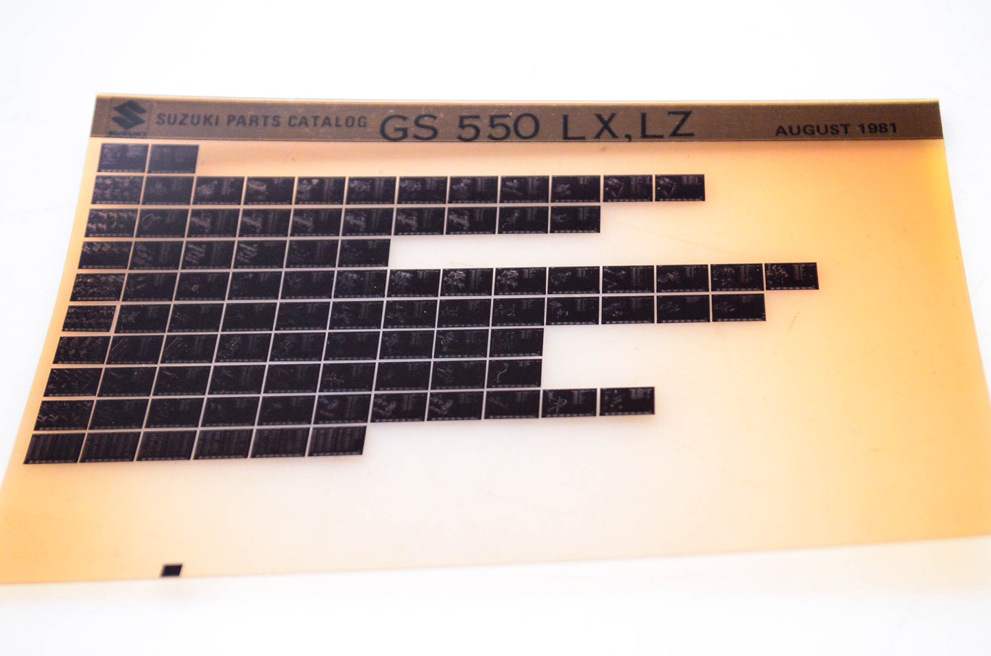 OEM Suzuki GS 550 LX, LZ 1981/August Parts Catalog Microfiche