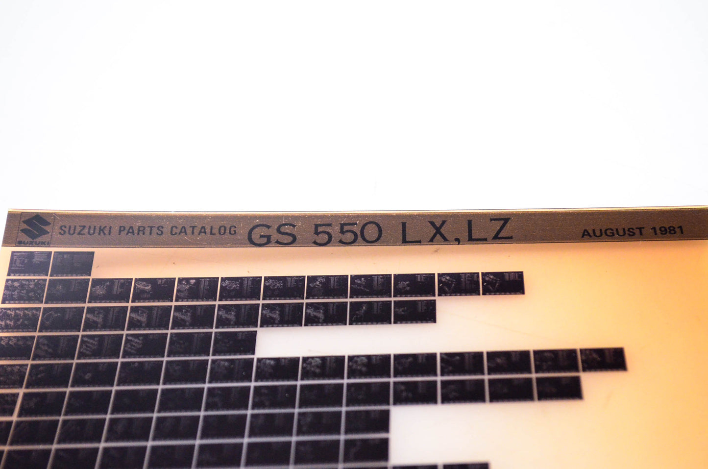 OEM Suzuki GS 550 LX, LZ 1981/August Parts Catalog Microfiche
