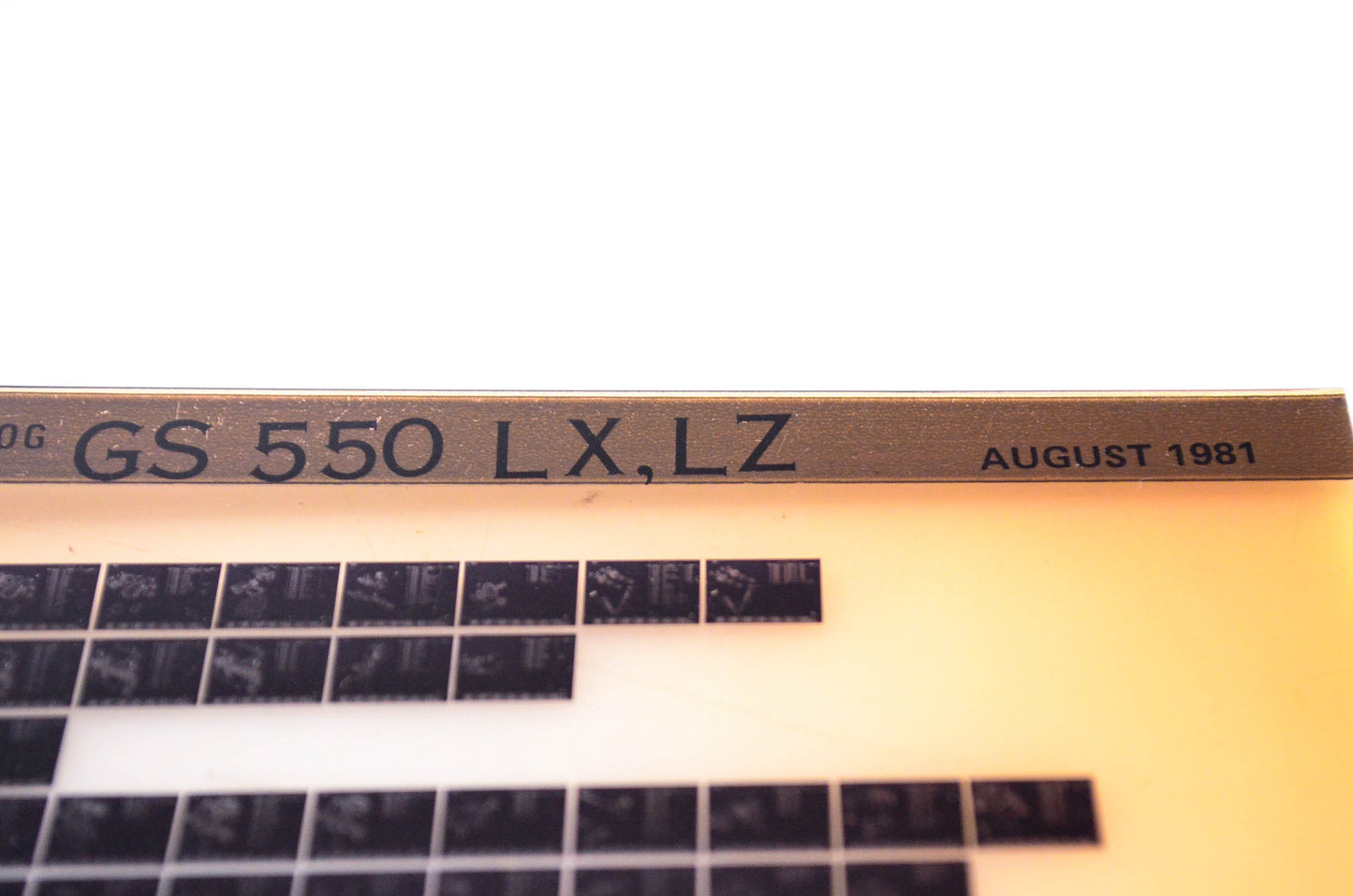 OEM Suzuki GS 550 LX, LZ 1981/August Parts Catalog Microfiche