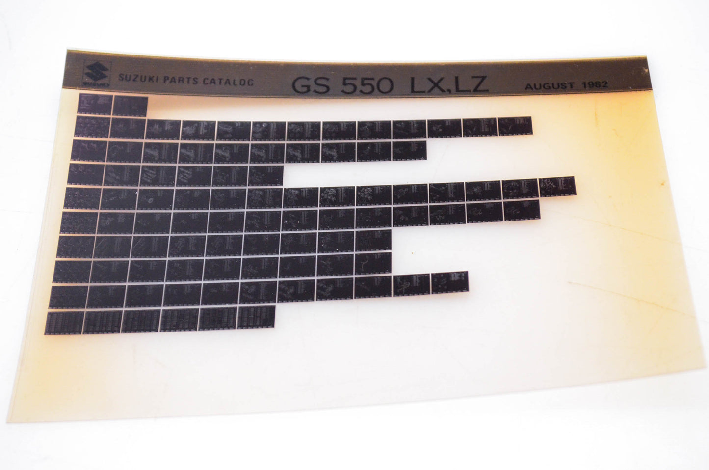 OEM Suzuki GS 550 LX,LZ 1982/August Parts Catalog Microfiche