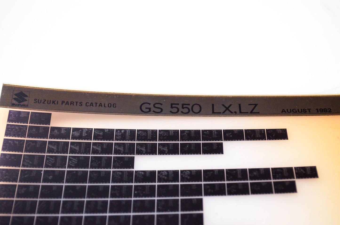 OEM Suzuki GS 550 LX,LZ 1982/August Parts Catalog Microfiche