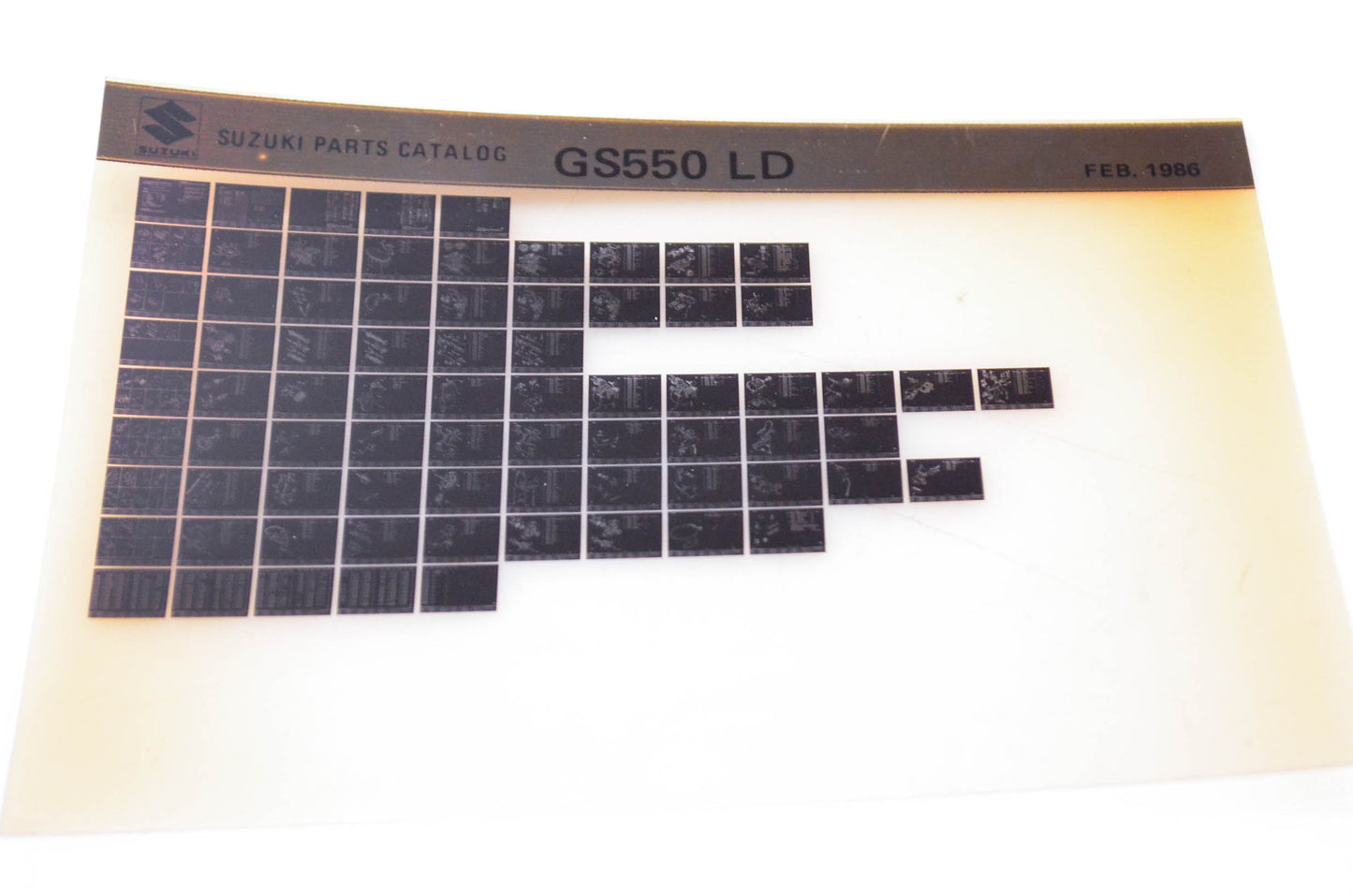 OEM Suzuki GS550 LD 1986/February Parts Catalog Microfiche