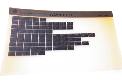 OEM Suzuki GS550 LD 1986/February Parts Catalog Microfiche