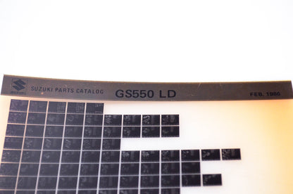 OEM Suzuki GS550 LD 1986/February Parts Catalog Microfiche