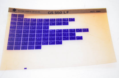 OEM Suzuki GS 550 LF 1984/October Parts Catalog Microfiche