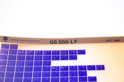 OEM Suzuki GS 550 LF 1984/October Parts Catalog Microfiche