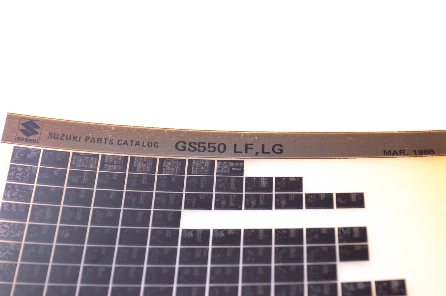 OEM Suzuki GS550 LF,LG 1986/March Parts Catalog Microfiche