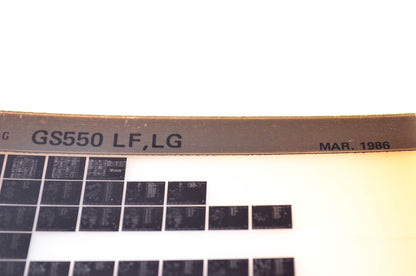 OEM Suzuki GS550 LF,LG 1986/March Parts Catalog Microfiche